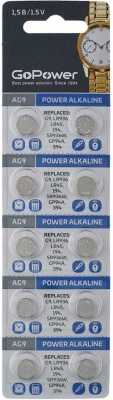 Батарейка GoPower G9/LR936/LR45/394A/194 BL10 Alkaline 1.55V (10/100/3600) Элементы питания (батарейки) фото, изображение